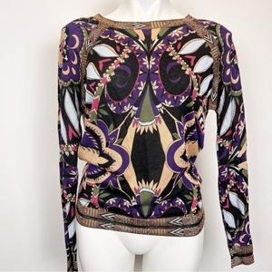 Custo Barcelona knit top crewneck geometric